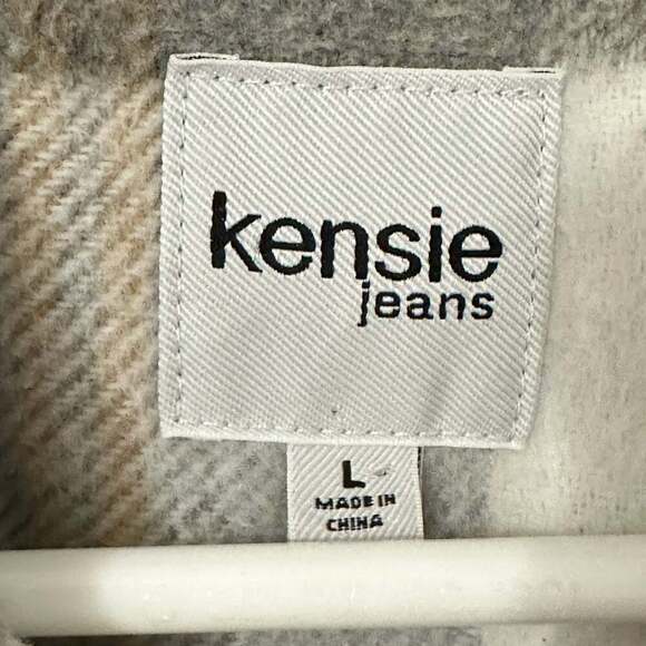 Kensie Jeans Button Down Flannel Plaid Shacket - Picture 4 of 12